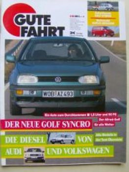 Gute Fahrt 4/1993 VW Golf2 Hyrid,T4 Varius Megavan,100 2,5TDI C4