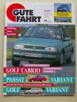Gute Fahrt 10/1993 VW Golf3, Audi 80 RS2 Avvant,A8 V8 TDI