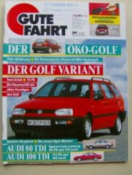 Gute Fahrt 11/1993 Golf3 Ecomatic, 80 TDI 100TDI, Mira 1600