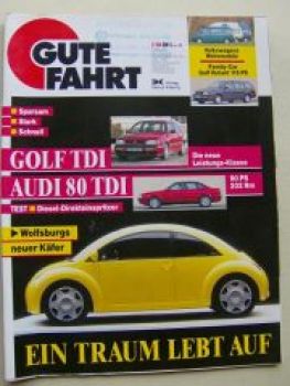 Gute Fahrt 2/1994 New Beetle, 80 TDI, T4 Coach, Tour,Club, Flori