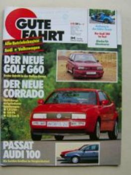 Gute Fahrt 9/1988 VW Golf2 Rallye, Corrado, G60,Karmann Ghia TC