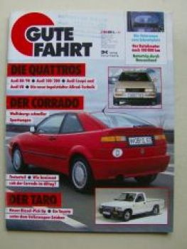 Gute Fahrt 2/1989 VW Corrado, Taro, Audi 80 2.0E,Käfer Pick Up