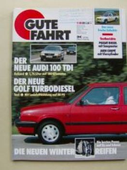 Gute Fahrt 11/1989 Audi 100 TDI Typ44, Trend,Audi Coupè