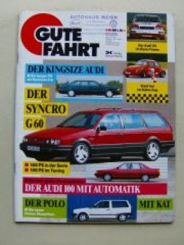Gute Fahrt 5/1990 Audi V8 Lang,DTM A8,Passat Syncro G60