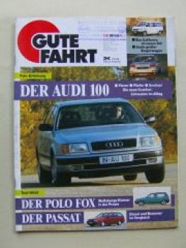 Gute Fahrt 1/1991 Audi 100 C4, T4 Califronia, Passat,Polo Fox