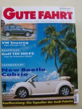 Gute Fahrt 11/2002 New Beetle Cabrio, Dauertest Golf4 TDI