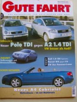 Gute Fahrt 2/2002 Audi A4 Cabrio, Passat W8, T4 Panamericana