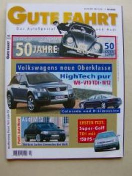 Gute Fahrt 10/2000 Audi A8 W12, Phaeton, 50 Jahre Gute Fahrt