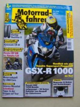 Motorradfahrer 5/2009 Suzuki GSX-R1000, Honda CBF600