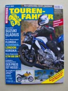 Motorrad Reisen Touren-Fahrer 4/2009 Suzuki Gladius, KTM 990 SM