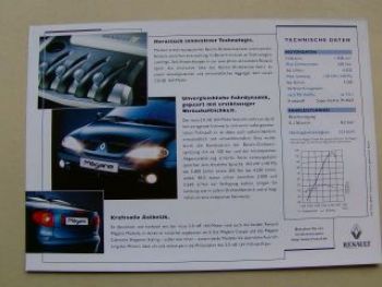 Renault Motor 2.0 idE 16V für Megane Prospektblatt 9/1999