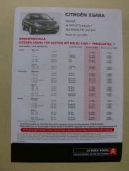 Citroen Xsara Coupè Limousine Kombi 1.Juli 2004