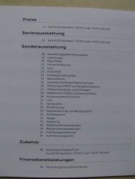 Audi A5 Preisliste A5/S5 +Sportback +Cabriolet Juli 2010
