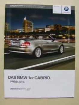 BMW Preisliste 1er Cabrio E88 118i-135i118d-123d März 2010