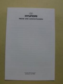 Hyundai Preise&Ausstattungen PKW-Programm 01.04.1998