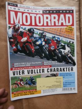 Motorrad 14/2003 Vergleich BMW R1100 S Boxer Cup Replika vs. Buell Firebolt XB9R vs. Ducati SS 1000DS vs. Moto Guzzi V11