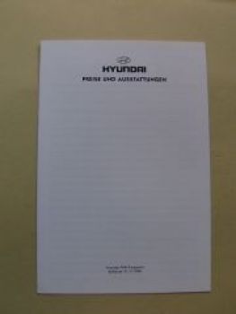 Hyundai Preise&Ausstattungen PKW-Programm 10.11.1998