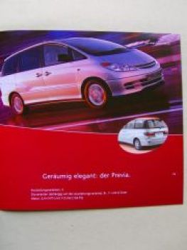 Toyota Modellprogramm Februar 2001 +Preisliste NEU