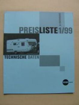 bürstner Caravans-D Preisliste 1/1999 NEU