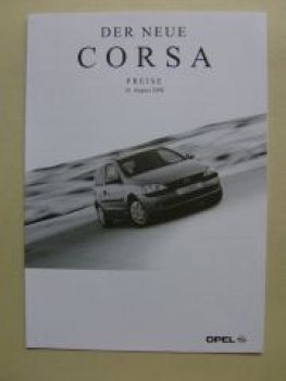 Opel Corsa C 10.August 2000 NEU