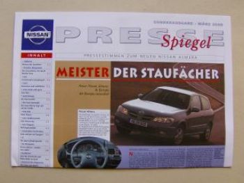 Nissan Presse Spiegel Sonderausgabe März 2000 Almera +Tino