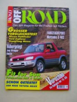 Off Road 4/1998 Mercedes G 463,Wrangler Rancho,Musso,RAV4