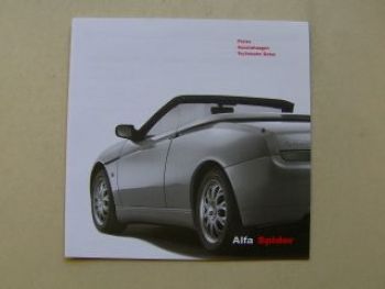 Alfa Romeo Spider Preisliste April 2001 NEU