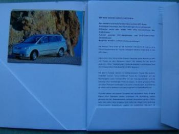 Toyota Avensis Verso Pressemappe 2001