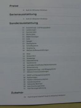 Audi Preisliste A1 August 2010 NEU