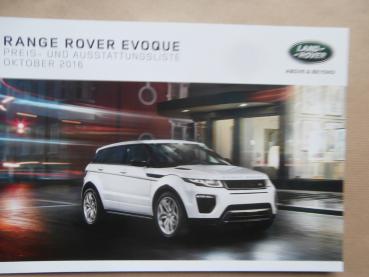 Land Rover Range Rover Evoque Oktober 2016