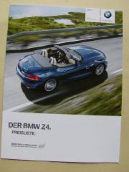BMW Preisliste Z4 Roadster E89 September 2010 sDrive 23i-35i