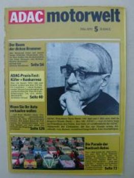 ADAC motorwelt Mai 1972 Opel Rekord2, Fiat 128, NSU 1200