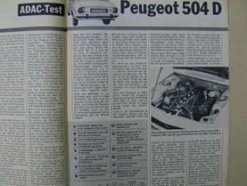 ADAC motorwelt August 1972 Peugeot 504 Diesel