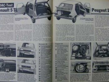 ADAC motorwelt Dezember 1972 Peugeot 104 vs. Renault 5 TL