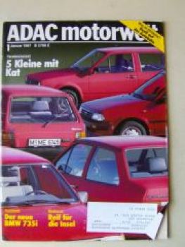 ADAC motorwelt Januar 1987 BMW 735i E32,Honda Accord 16V