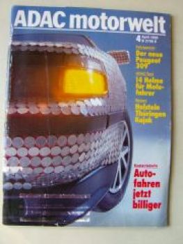ADAC motorwelt April 1986 Peugeot 309,205 Cabrio, Saab 900 Cabri
