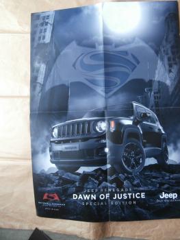 Jeep Renegade Dawn of Justice Special Edition A2 Format Poster Prospekt April 2016 NEU