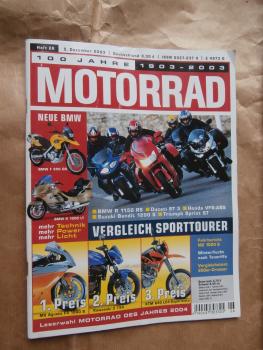 Motorrad 26/2003 MZ 1000S,Aprilia RSV 100R,Ducati 749S,Yamaha TDM 900,Harley-Davidson Sportster 1200 Roadster,BMW F650