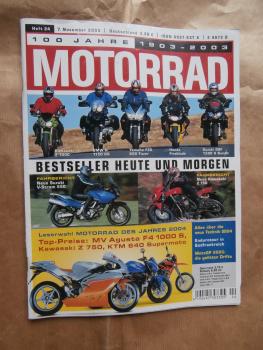 Motorrad 24/2003 Kawasaki Z1000 vs. BMW R 1150GS vs. Yamaha FZS 600 Fazer vs. Honda Fireblade vs. Suzuki GSF 1200 S Bandit