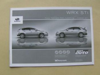 Subaru WRX STI Preisliste September 2010