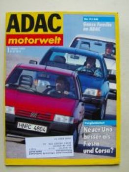 ADAC motorwelt Januar 1990 Fiat Uno vs. Fiesta vs.Corsa A