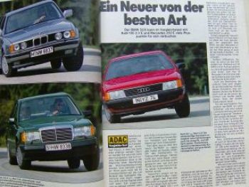 ADAC motorwelt Mai 1988 Vergleich 5er E34 vs. Audi 100 vs. W124