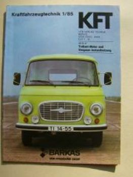 KFT 1/1985 IFA Barkas, Citroen BXX, Fiat Regata 75S Typblatt