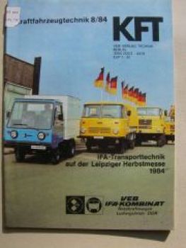 KFT 8/1984 IFA Robur, Multicar, Leipziger Herbstmesse 1984