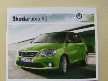 Skoda Fabia RS Prospekt August 2010 NEU Typ 5J