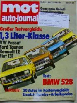 mot 11/1975 Vergleich: VW Passat vs. Ford Taunus vs. R12 vs. Fia