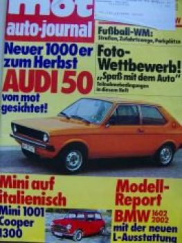 mot 12/1974 Audi 50, Mini 1001 Cooper 1300, BMW 1602 2002 L