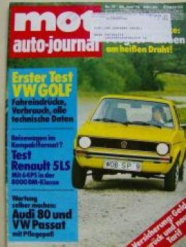 mot 13/1974 VW Golf1, Renault 5 LS mit 64 PS,Toyota 1000,
