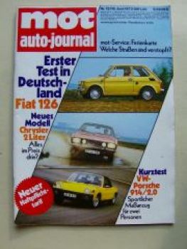 mot 12/1973 Fiat 126, VW Porsche 914/2.0,Chrysler 2 Liter