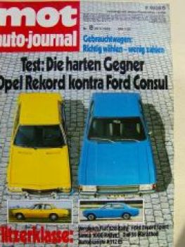 mot 8/1972 Opel Rekord vs. Ford Consul,Vegleich Daf 55 Marathon